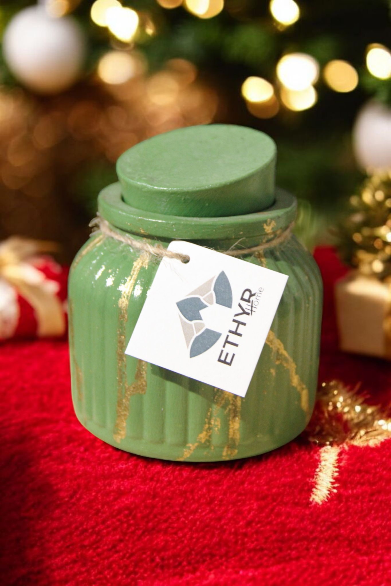 Christmas Melomakarono Candle | Χειροποίητο Κερί Σόγιας σε Πορσελάνινη Συσκευασία