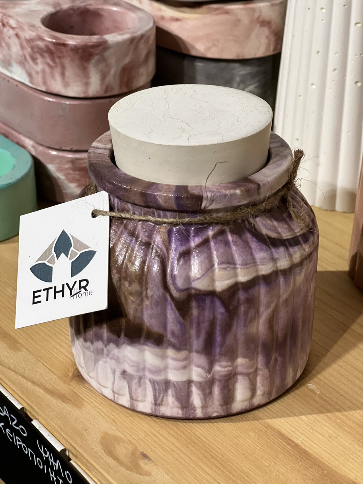 Χειροποίητο Πορσελάνινο Κερί Σόγιας Blue Hibiscus - Ethyrhome | Handmade Porcelain Soy Candle