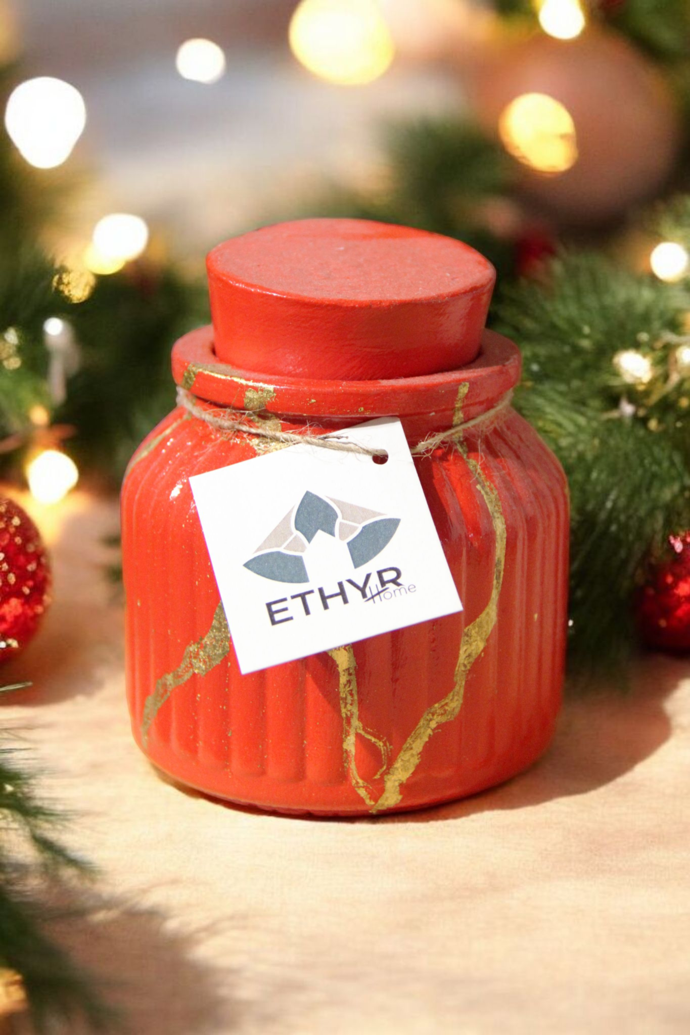 Christmas Melomakarono Candle | Χειροποίητο Κερί Σόγιας σε Πορσελάνινη Συσκευασία