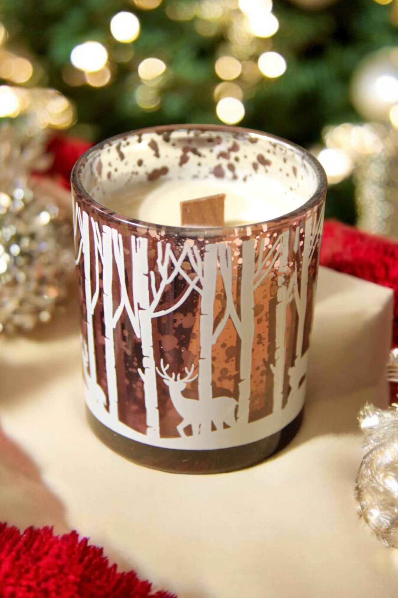Panettone Soy Candle 140g | Red Christmas Glass Jar