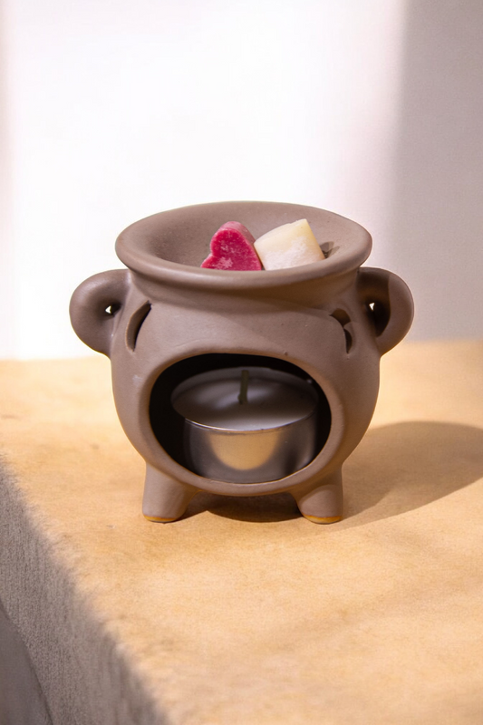 Καφέ Κεραμικός Καυστήρας Wax Melt – Αρωματιστής Χώρου mini boiler