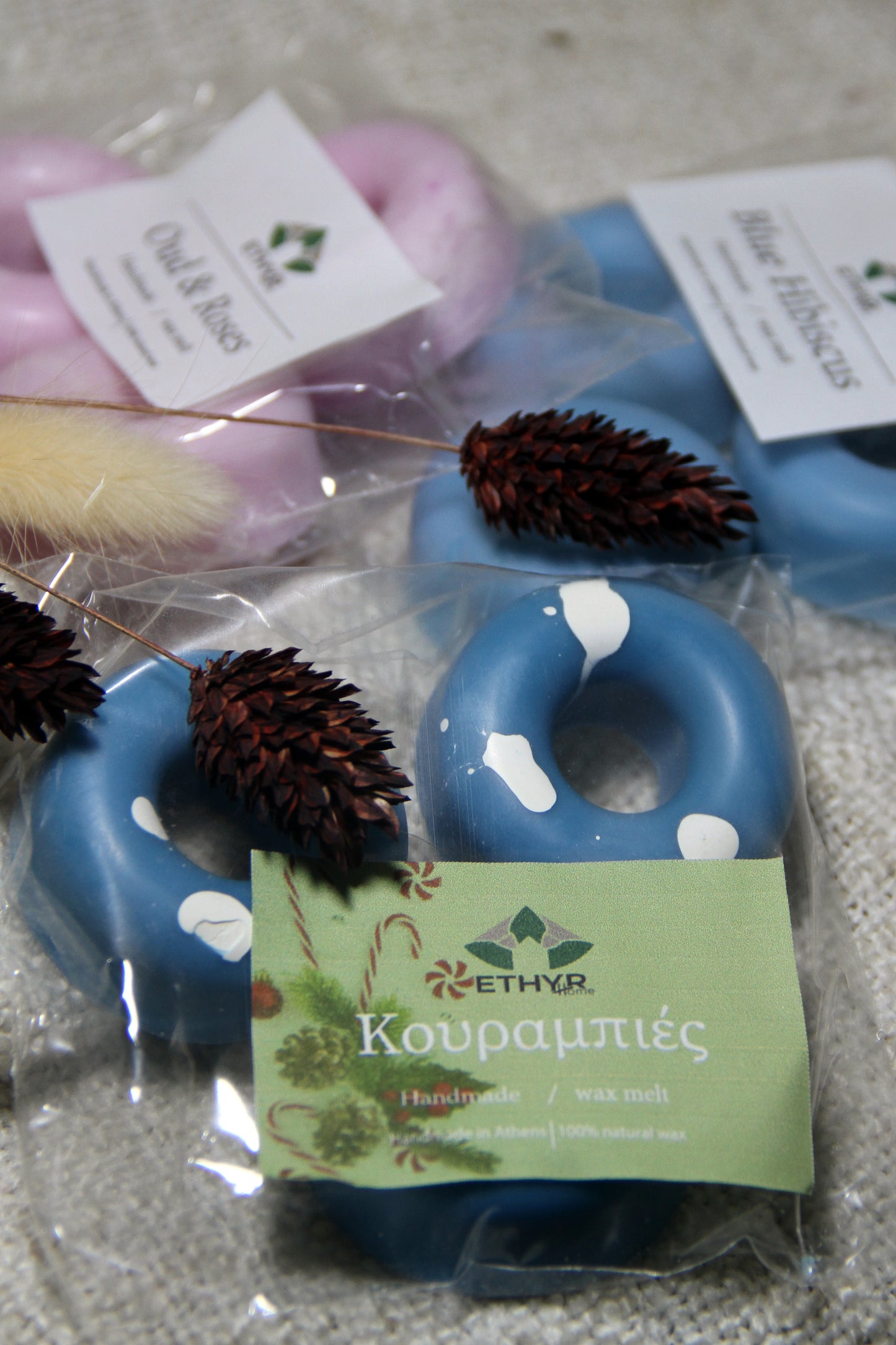 Χειροποίητα Αρωματικά Κεριά Σόγιας wax melt Χειροποίητες τσάντες Ethyrhome Βύρωνας