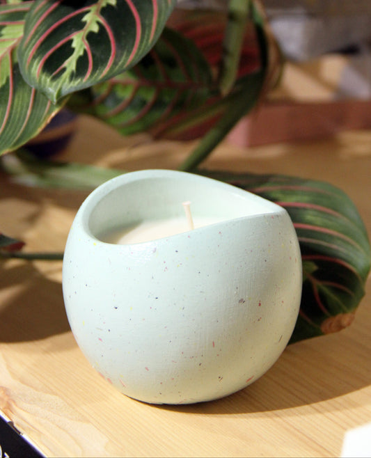 Χειροποίητο Κερί Σόγιας Veraman Terazzo-Vanilla Kayal - Πορσελάνινο Δοχείο 120g